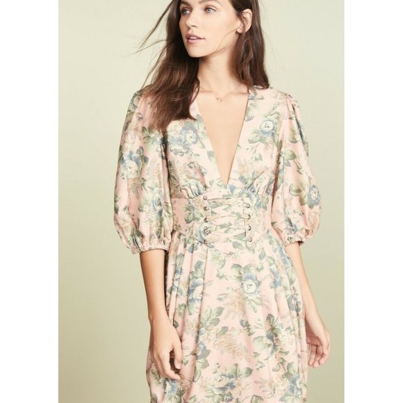 ZIMMERMANN Dresses & Skirts - Zimmermann 100% Silk Tempest Lace Up Mini Dress Size 1 (AU 10 / USA 6) RRP $850